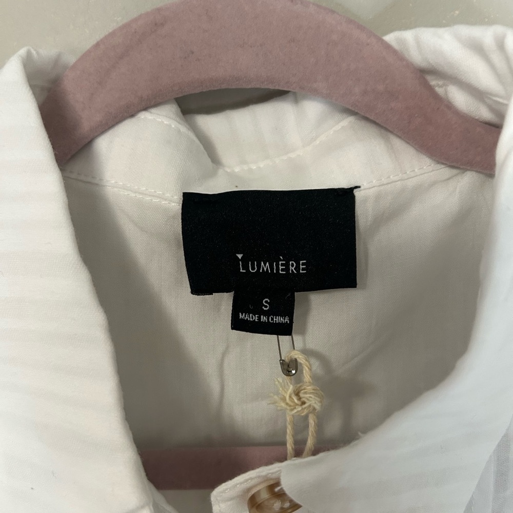 NWT Lumiere White Tiered Ruffled Mini Dress, Size S - Picture 4 of 11